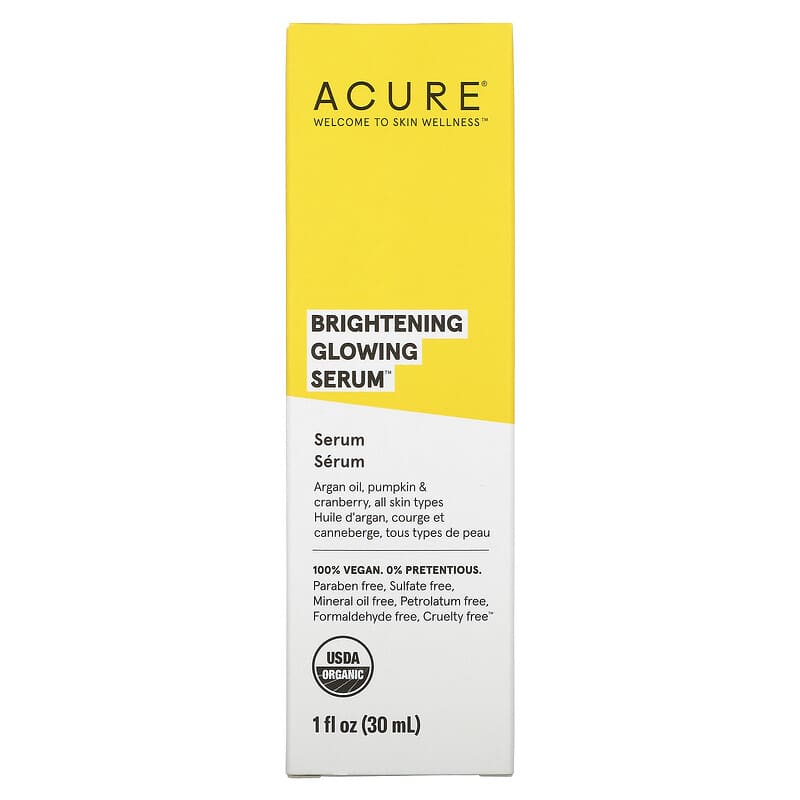 ACURE, Brightening Glow Serum, For Dullness, 1 fl oz (30 ml)