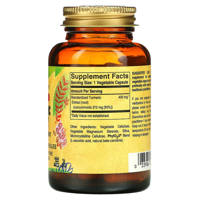 Solgar, Turmeric Root Extract, 60 Vegetable Capsules (400 mg per Capsule)
