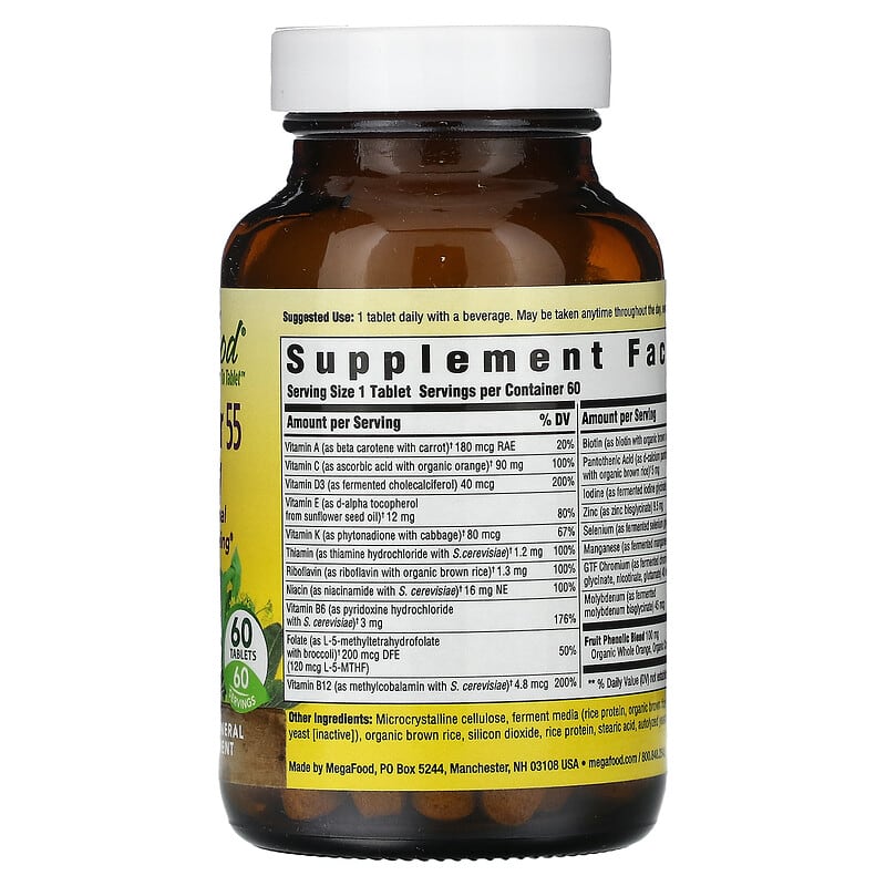 MegaFood, Women's 55+, One Daily Multivitamin, 60 Tablets
