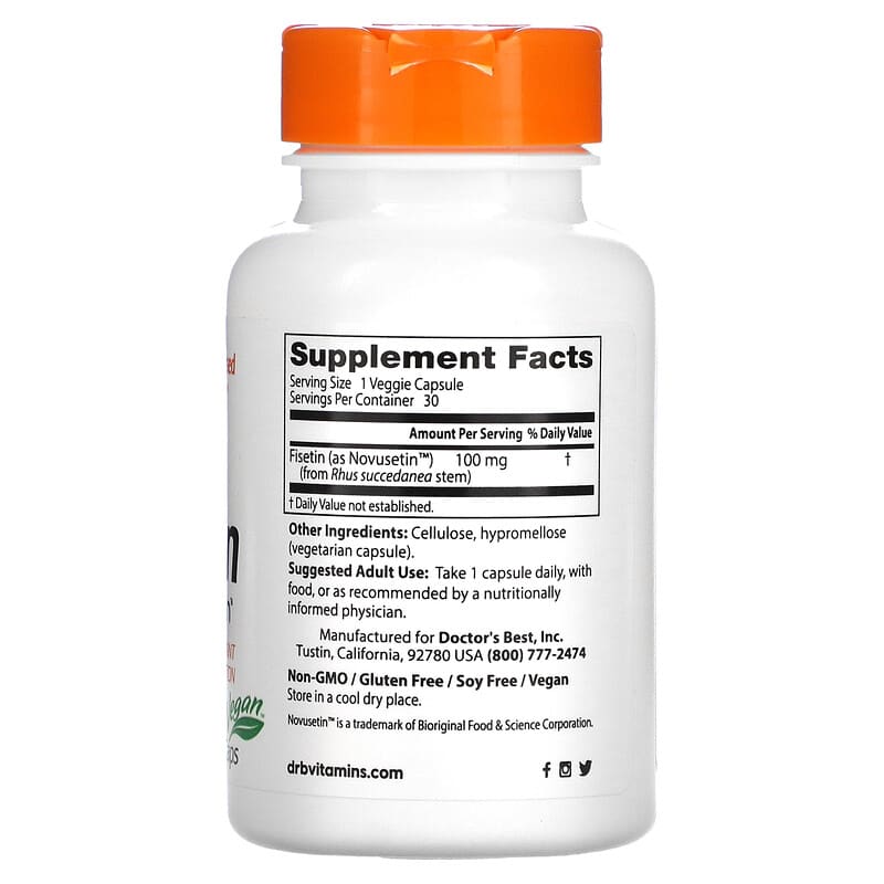 Doctor's Best, Fisetin , 100 mg, 30 Veggie Caps