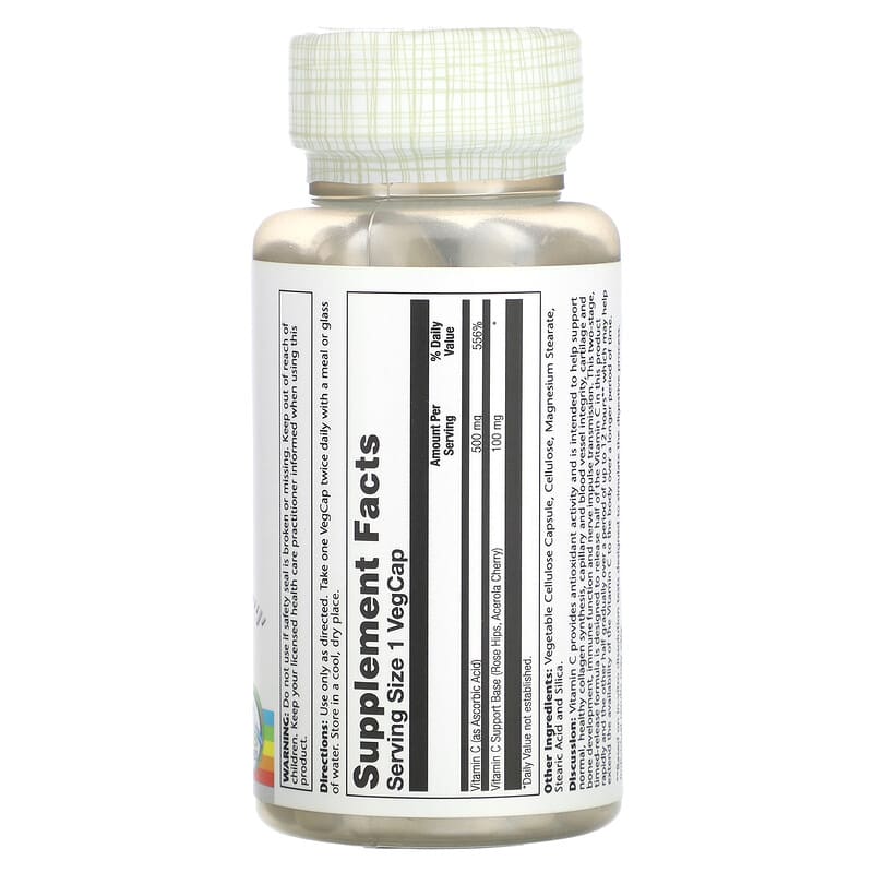 Solaray, Timed Release Vitamin C, 100 VegCaps