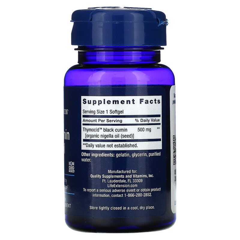 Life Extension, Black Cumin Seed Oil, 60 Softgels (500 mg per Softgel)