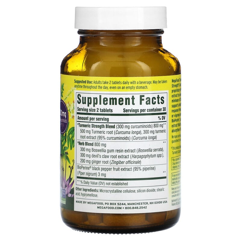 MegaFood, Turmeric Curcumin, Joint, 60 Tablets
