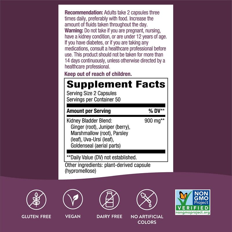 Nature's Way, Kidney Bladder, 100 Vegan Capsules