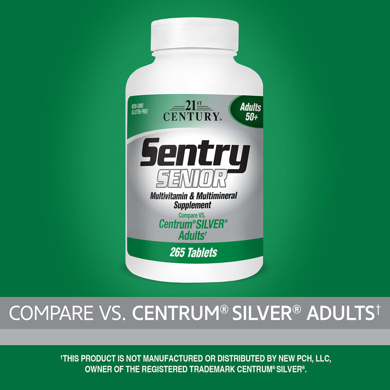 21st Century, Sentry Senior, Multivitamin &amp; Multimineral Supplement, Adults 50+, 265 Tablets