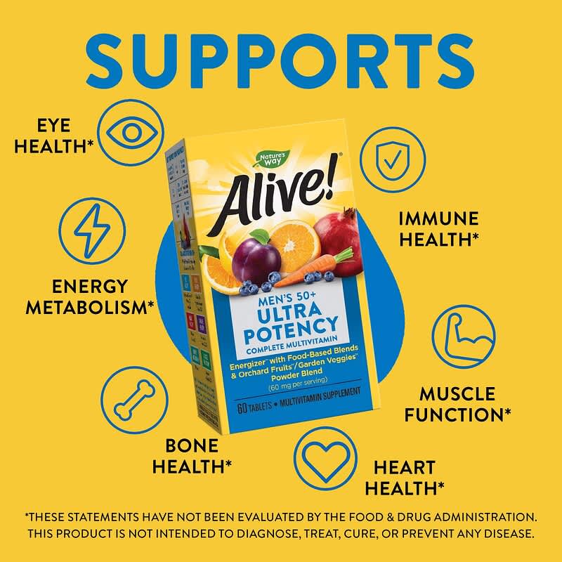 Nature's Way, Alive! Men's 50+ Ultra Multivitamin, 60 Tablets