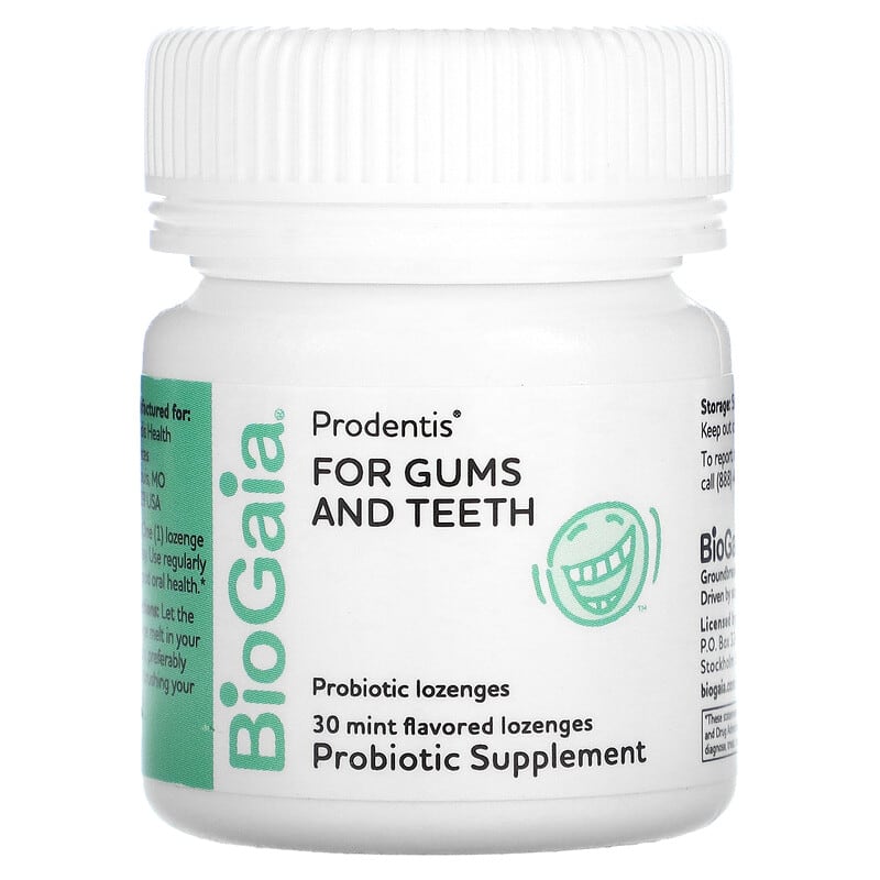 BioGaia, Prodentis® Oral Health Probiotic, For Healthy Gums &amp; Teeth, Mint, 30 Probiotic Lozenges