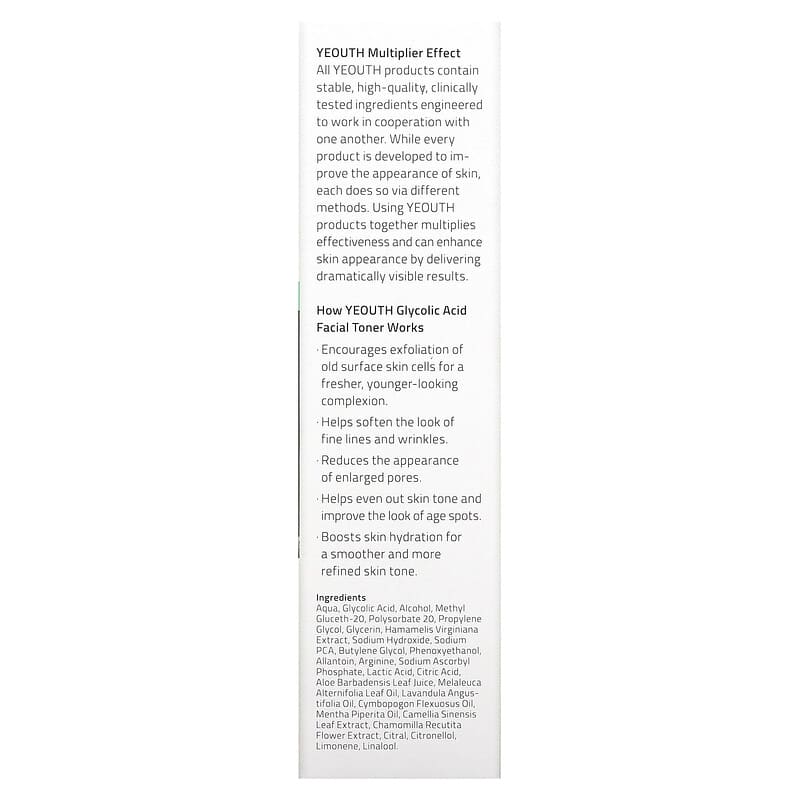 YEOUTH, Glycolic Acid Facial Toner, 6 fl oz (178 ml)