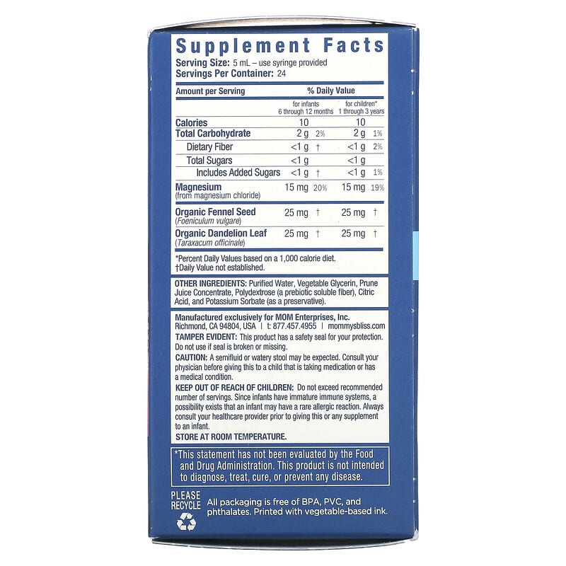 Mommy's Bliss, Baby Constipation Ease + Probiotics, Age 6 Months+, 4 fl oz (120 ml)