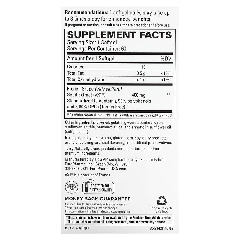 Terry Naturally, Clinical OPC®, 400 mg, 60 Softgels