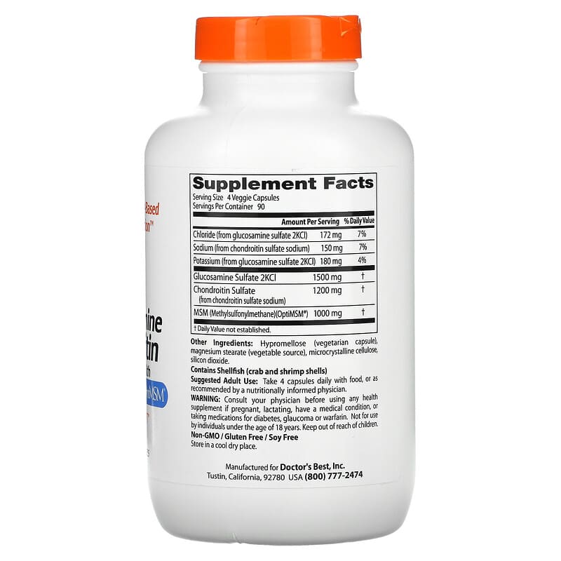 Doctor's Best, Glucosamine Chondroitin MSM, 360 Veggie Capsules