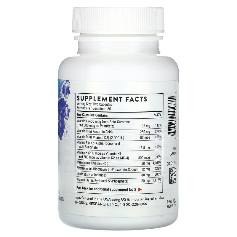 Thorne, Basic Nutrients 2/Day, NSF Certified, 60 Capsules