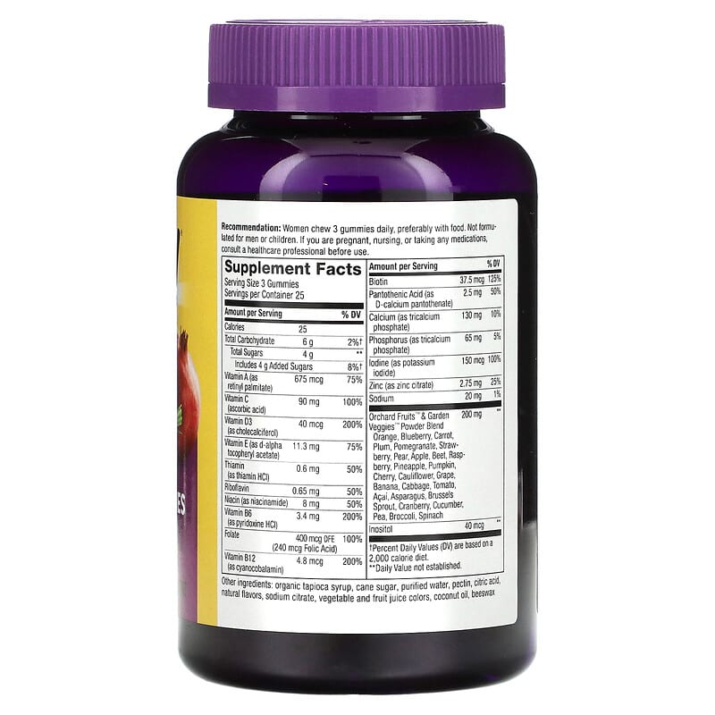 Nature's Way, Alive! Women's Premium Gummy Multivitamin, Grape, Cherry &amp; Blueberry Acai, 75 Gummies