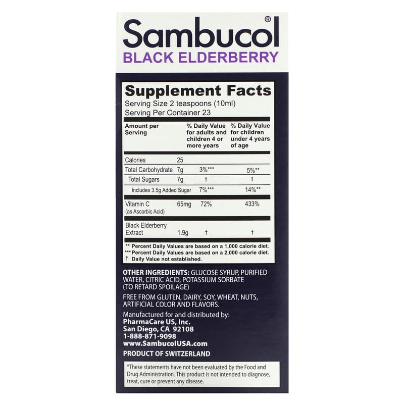 Sambucol, Kids, Black Elderberry, Advanced Immune Syrup, Ages 2+, 8,360 mg, 7.8 fl oz (230 ml)