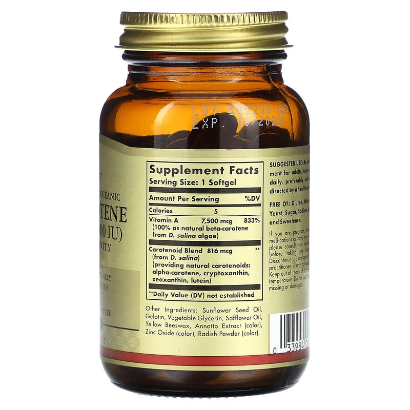 Solgar, Naturally Sourced Oceanic Beta-Carotene, 90 Softgels