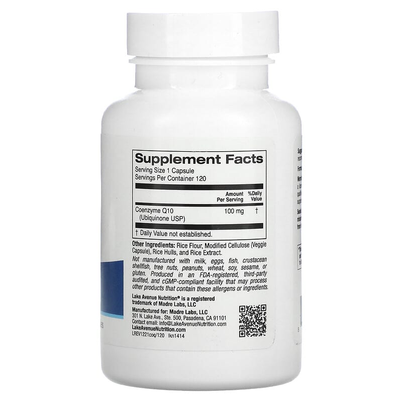 California Gold Nutrition, CoQ10, USP Grade Ubiquinone, 100 mg, 120 Veggie Capsules