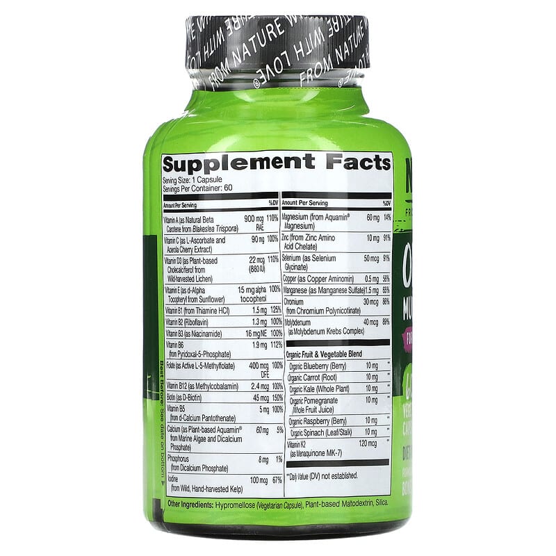 NATURELO, One Daily Multivitamin, For Women 50+, 60 Vegetarian Capsules