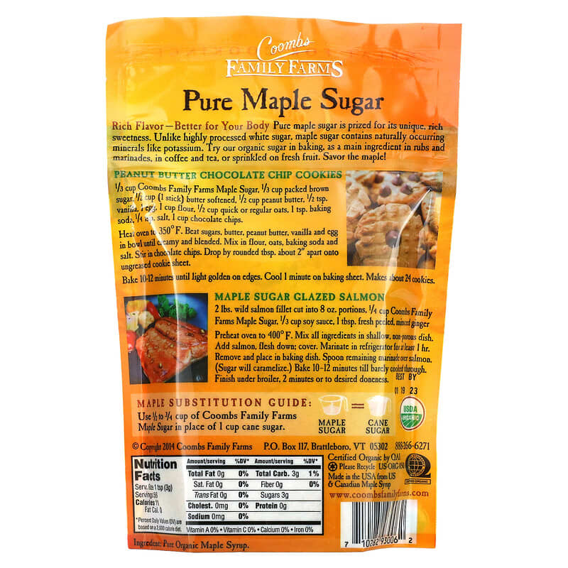 Coombs Family Farms, Organic Pure Maple Sugar, 6 oz (170.1 g)