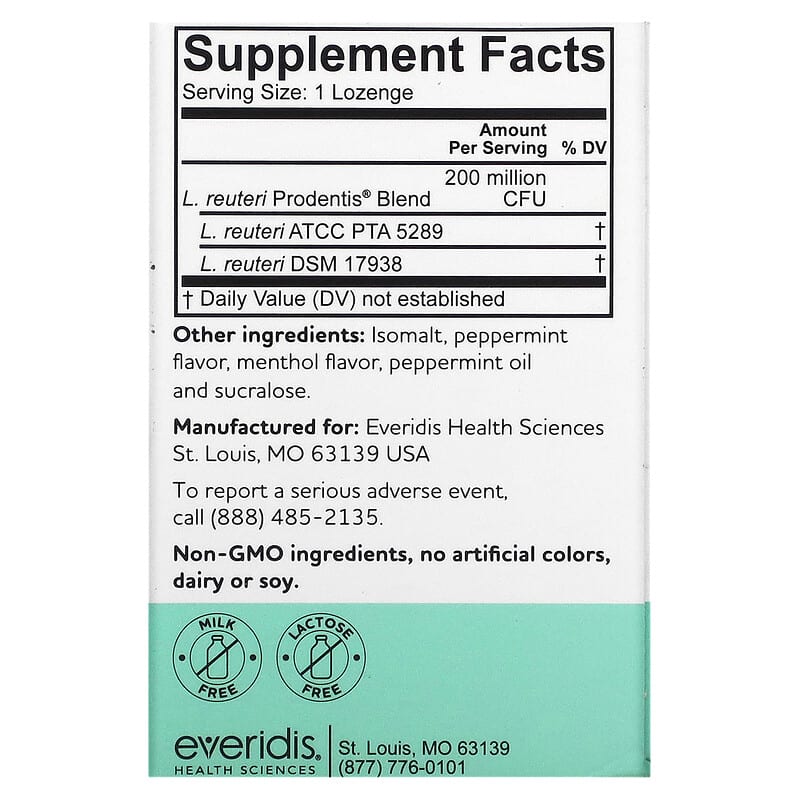 BioGaia, Prodentis® Oral Health Probiotic, For Healthy Gums &amp; Teeth, Mint, 30 Probiotic Lozenges