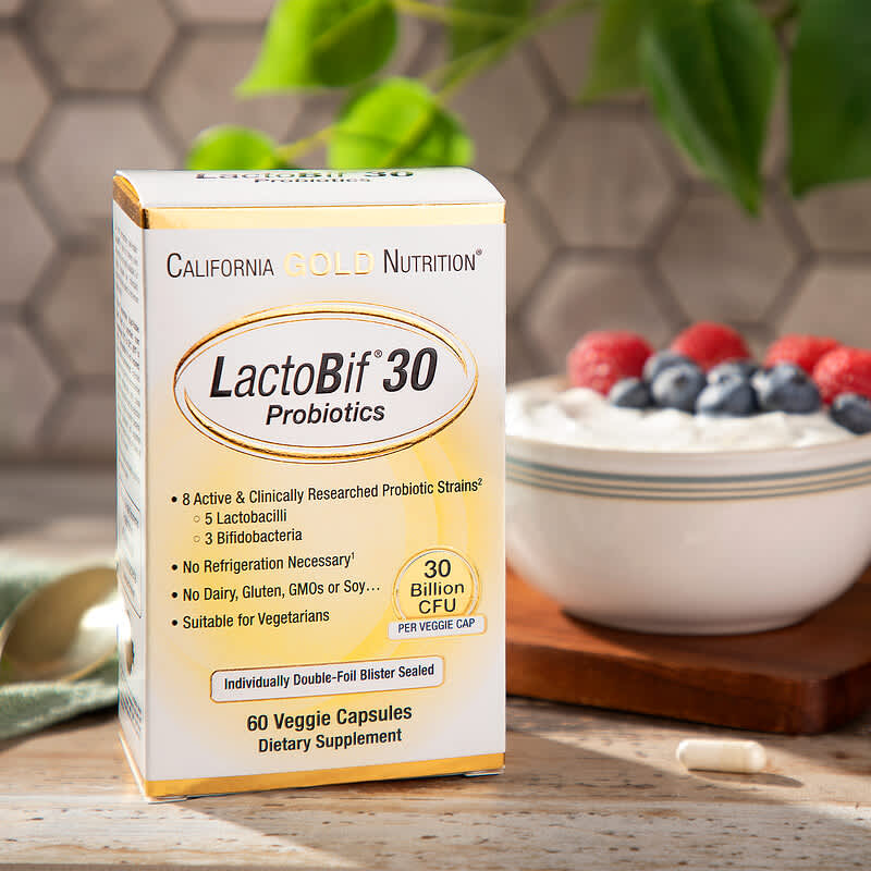 California Gold Nutrition, LactoBif® 30 Probiotics, 30 Billion CFU, 60 Veggie Capsules