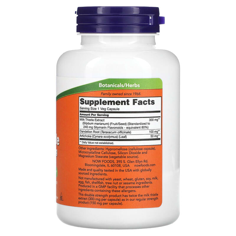 NOW Foods, Milk Thistle Extract, 300 mg, 200 Veg Capsules