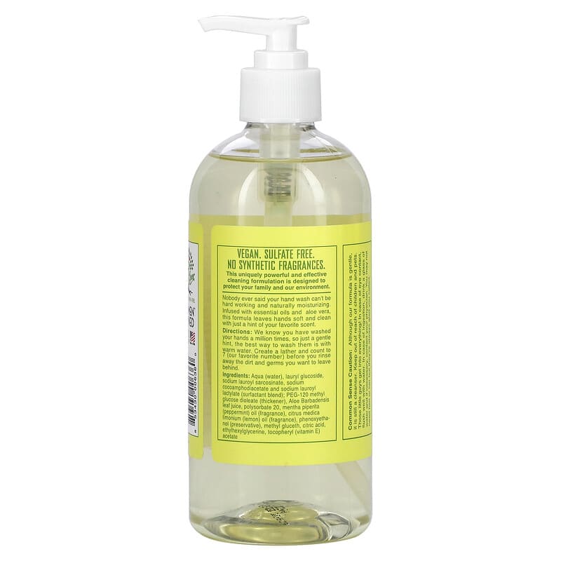 Rebel Green, Fresh &amp; Clean Hand Soap, Peppermint &amp; Lemon, 16.9 fl oz (500 ml)