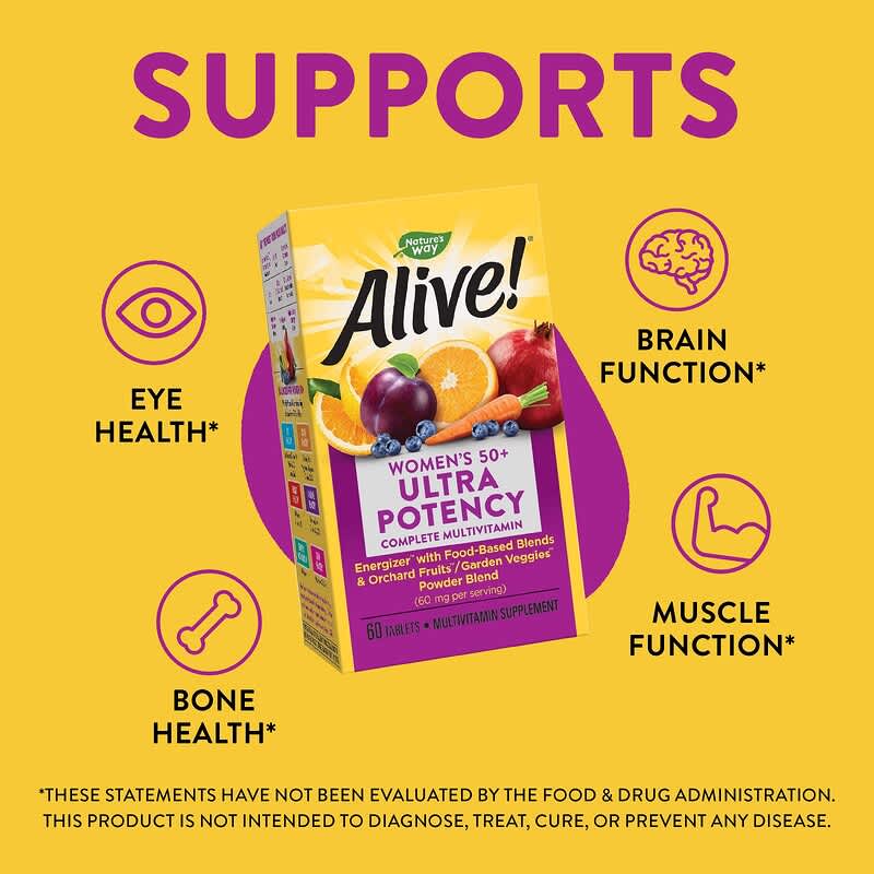 Nature's Way, Alive! Women's 50+ Ultra Multivitamin, 60 Tablets