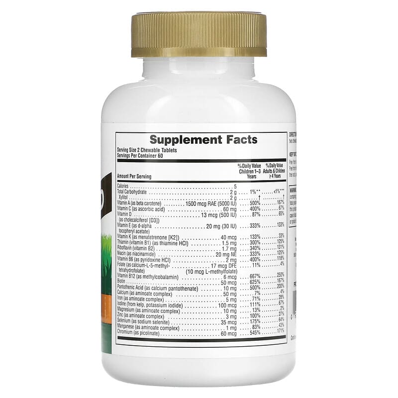 NaturesPlus, Animal Parade Gold®, Children's Chewable Multivitamin Supplement, Cherry, Grape &amp; Orange, 120 Animal-Shaped Tablets