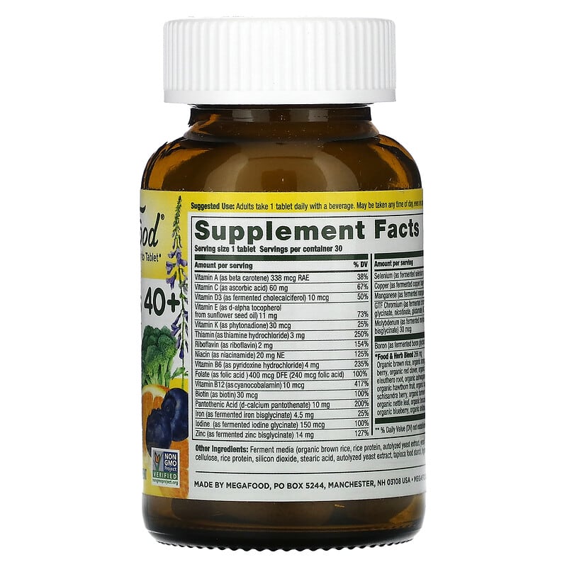 MegaFood, Women's 40+ One Daily Multivitamin, 30 Tablets