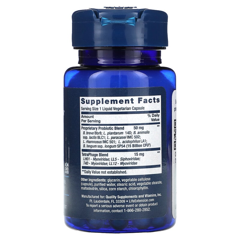 Life Extension, Florassist® Probiotic, GI with Phage Technology, 30 Liquid Vegetarian Capsules