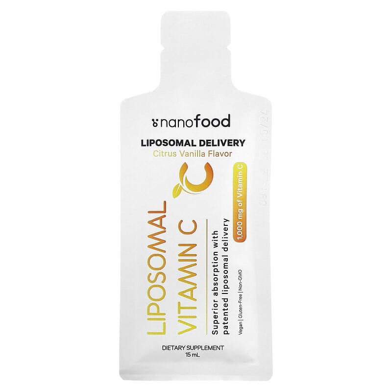 Codeage, Nanofood, Liposomal Vitamin C, Citrus Vanilla, 32 Pouches, 0.5 fl oz (15 ml) Each