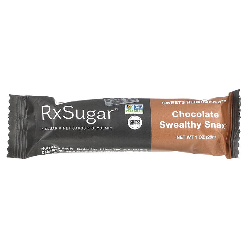 RxSugar, Swealthy Snax, Snack Bars, Chocolate, 8 Packs, 1 oz (28 g) Each
