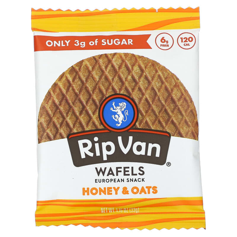 Rip Van Wafels, Honey &amp; Oat, 4 Pack, 1.16 oz (33 g) Each
