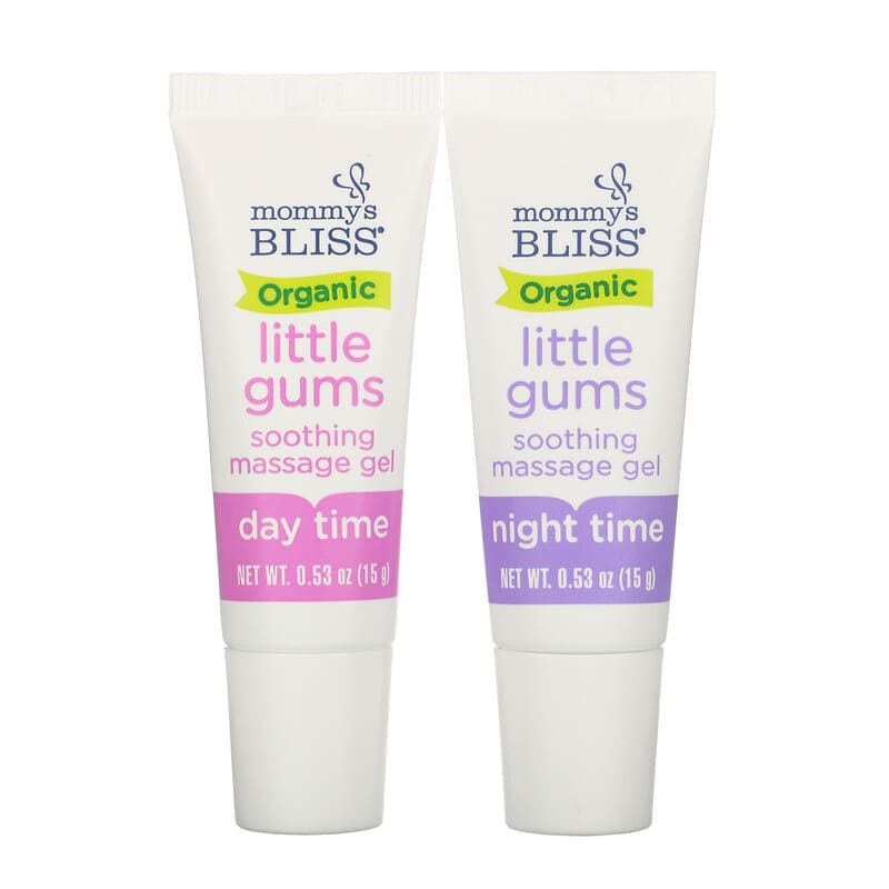 Mommy's Bliss, Organic Little Gums, Soothing Massage Gel, Day/Night Pack , Age 2 Months+, 2 Tubes , 0.53 oz (15 g) Each