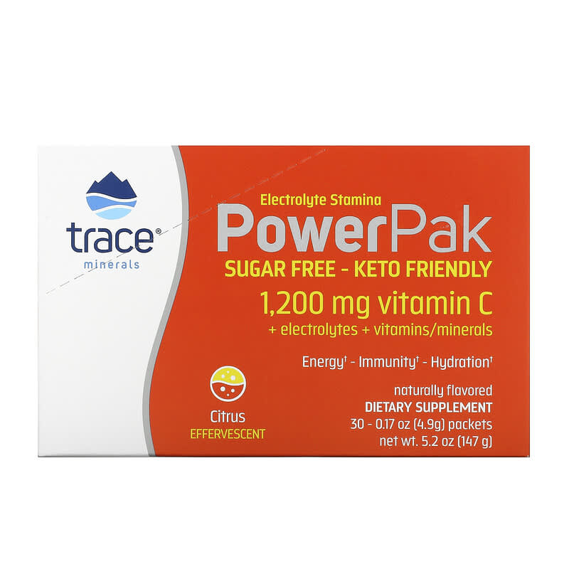 Trace Minerals ®, Electrolyte Stamina PowerPak, Sugar Free, Citrus, 30 Packets, 0.17 oz (4.9 g) Each