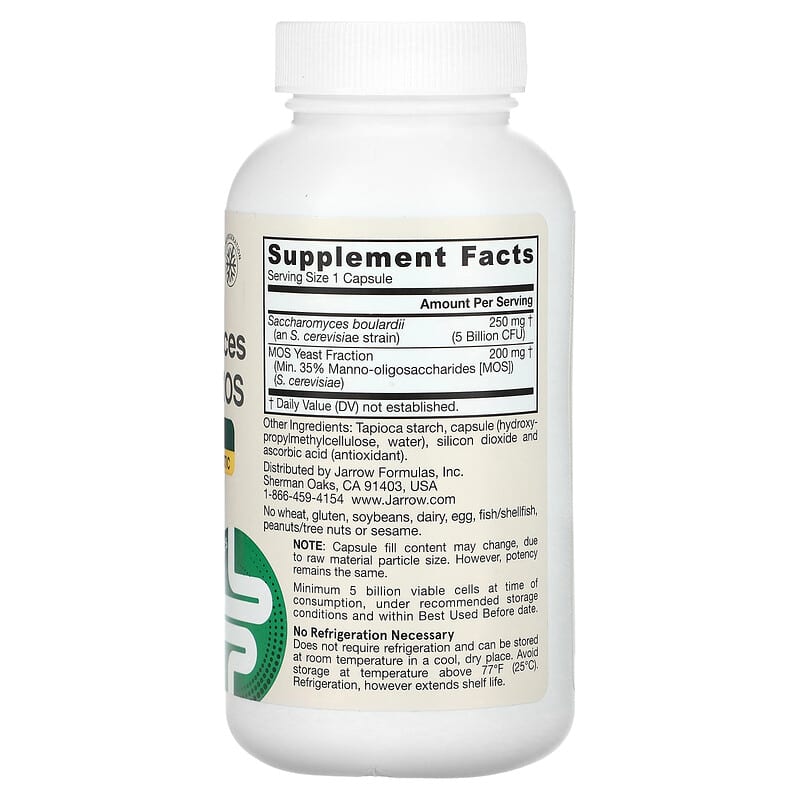 Jarrow Formulas, Vegan Saccharomyces Boulardii + MOS, 5 Billion CFU, 90 Veggie Capsules