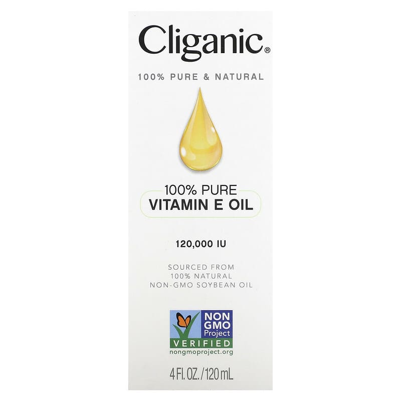 Cliganic, 100% Pure & Natural, Vitamin E Oil, 120,000 IU, 4 fl oz (120 ml)