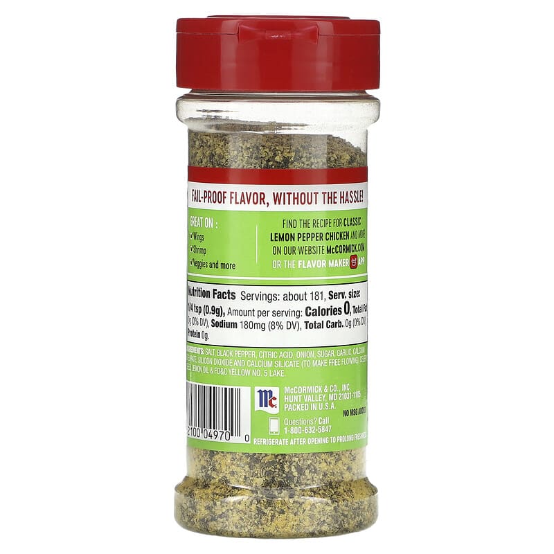 McCormick, Perfect Pinch, Lemon & Pepper Seasoning , 5.75 oz (163 g)