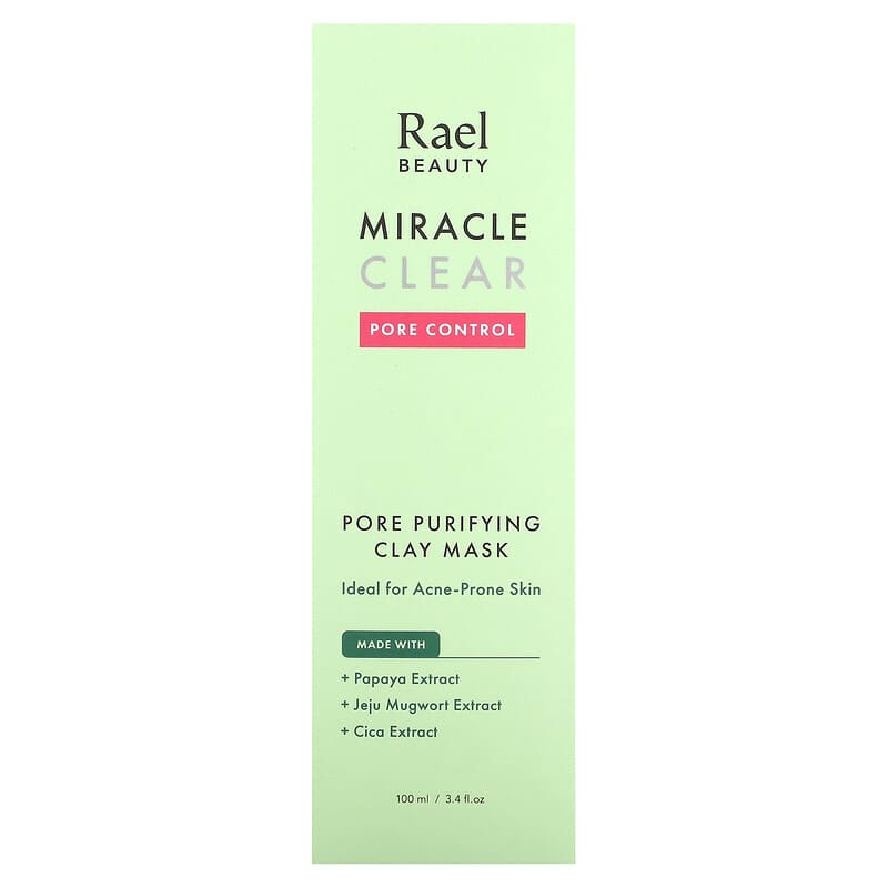 Rael, Inc., Beauty, Miracle Clear Pore Purifying Clay Mask, 3.4 fl oz (100 ml)