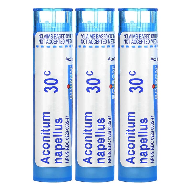 Boiron, Aconitum, Fever Relief, Meltaway Pellets, 30C, 3 Tubes, 80 Pellets Each