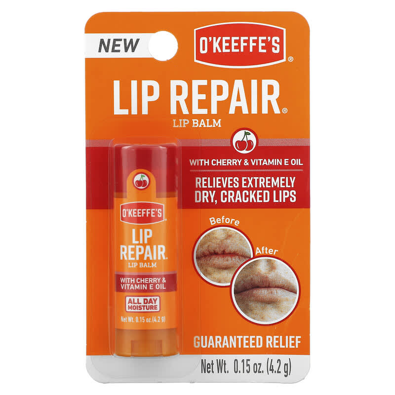 O'Keeffe's, Lip Balm Lip Repair, Cherry & Vitamin E Oil, 0.15 oz (4.2 g)