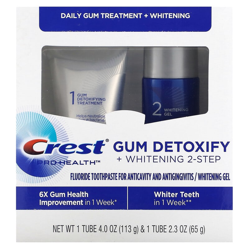 Crest, Gum Detoxify + Whitening 2-Step System, 2 Piece Set