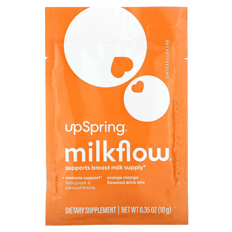 UpSpring, Milkflow Drink Mix, Orange Mango, 16 Packets, 10 g Each