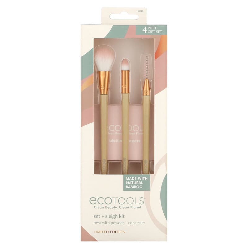 EcoTools, Set + Sleigh Kit, Limited Edition, 4 Piece Gift Set