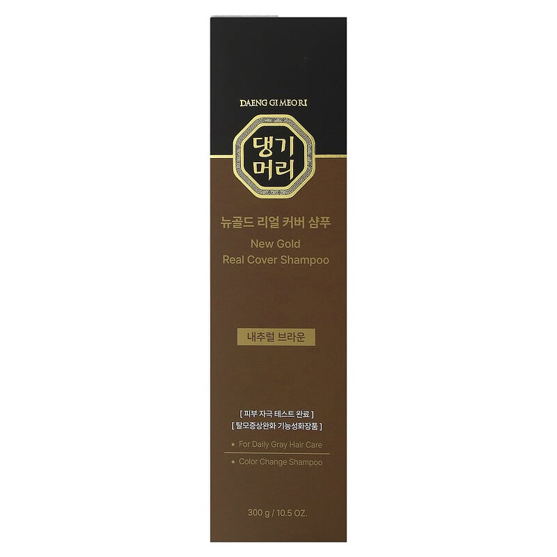 DAENG GI MEO RI, New Gold Real Cover Shampoo, Natural Brown, 10.5 oz (300 g)