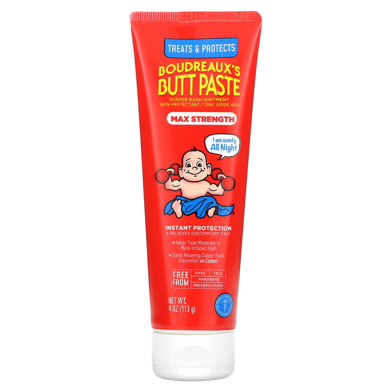 Boudreaux's Butt Paste, Butt Paste, Diaper Rash Ointment, Max Strength, 4 oz (113 g)