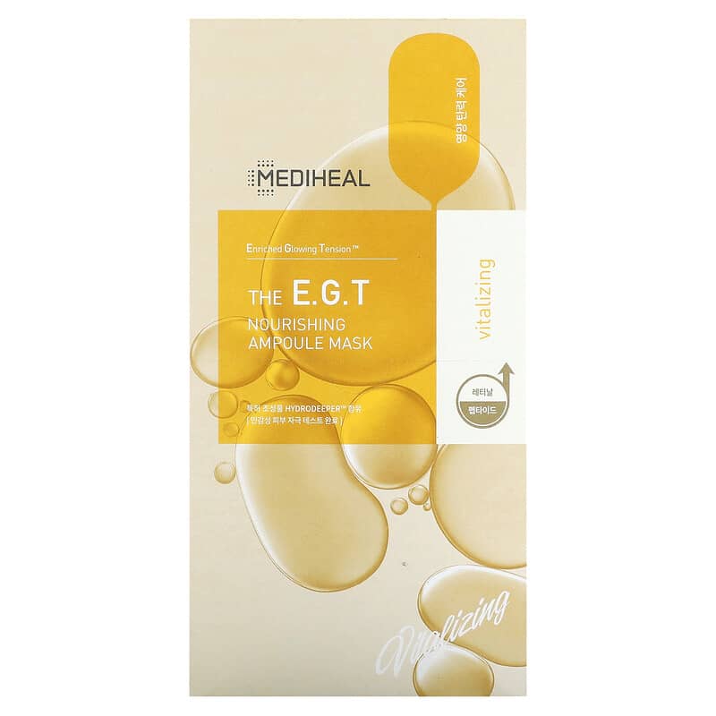 Mediheal, The E.G.T, Nourishing Ampoule Beauty Mask, 10 Sheets, 0.91 fl oz (27 ml) Each