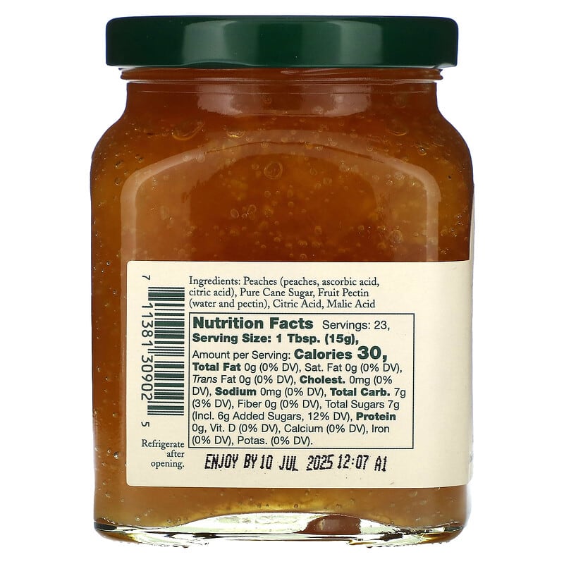 Stonewall Kitchen, Peach Jam, 12.25 oz (347 g)