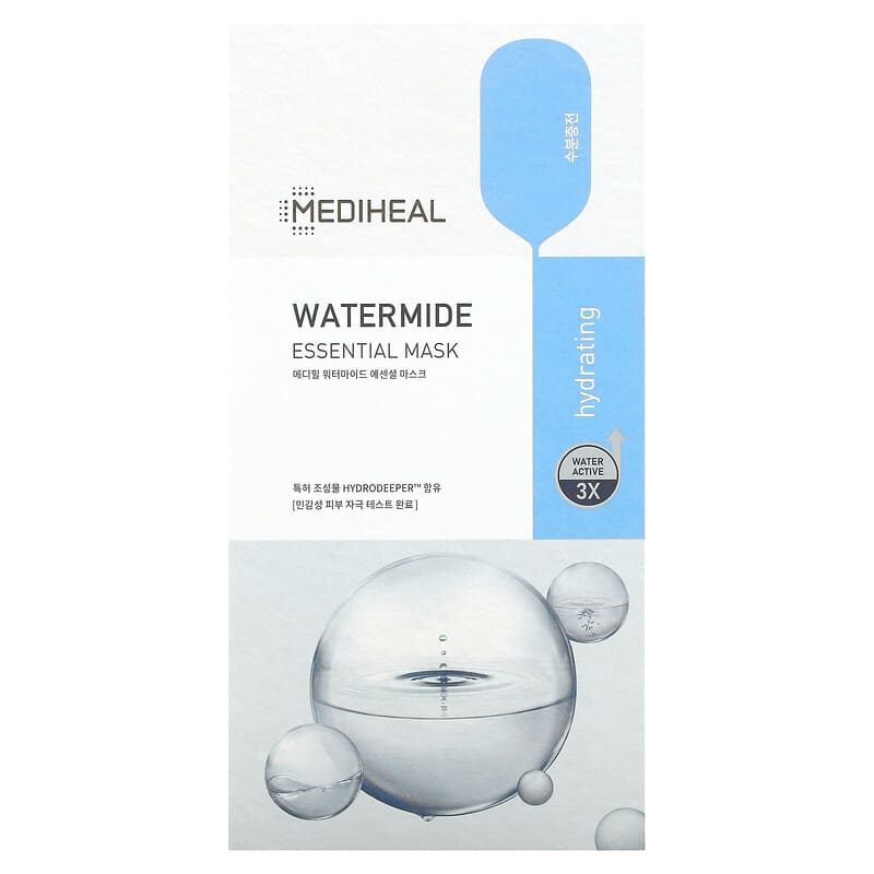 Mediheal, Watermide Essential Beauty Mask, 4 Sheets, 0.81 fl oz (24 ml) Each