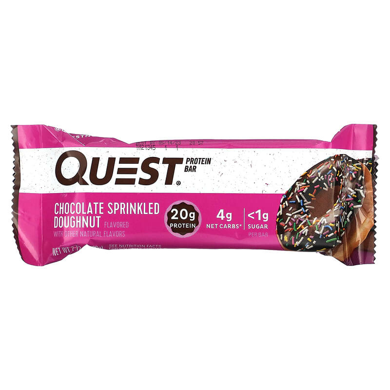 Quest Nutrition, Protein Bar, Chocolate Sprinkled Doughnut, 4 Bars, 2.12 oz (60 g) Each